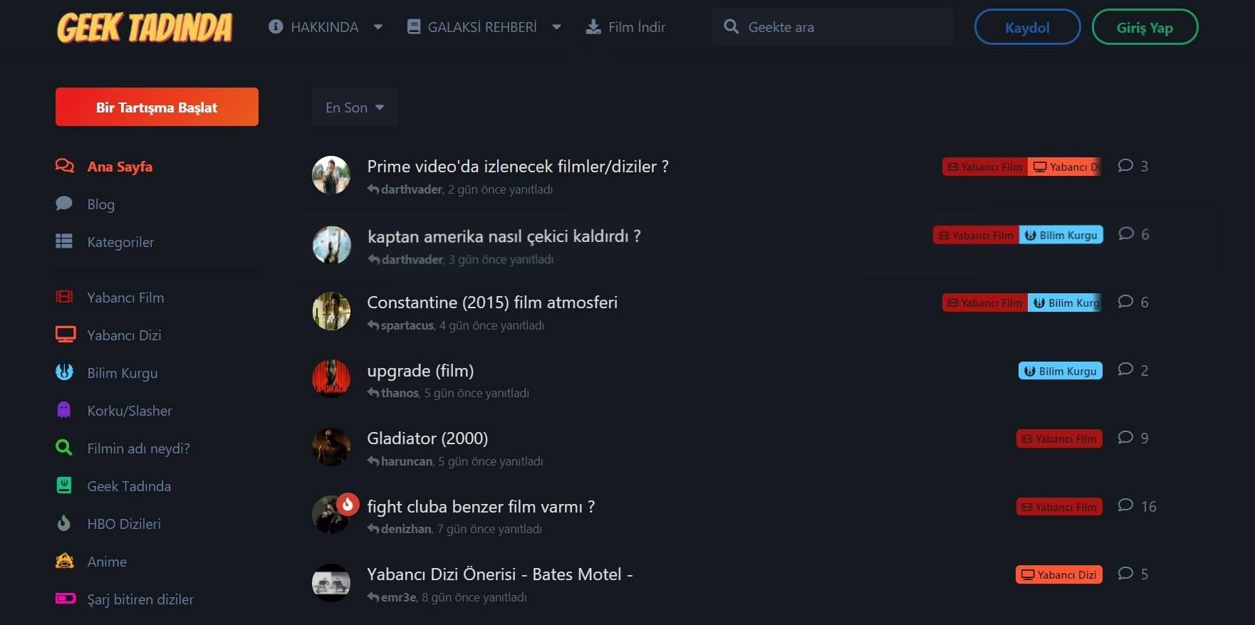 Geek Tadında was a Turkish social media platform for geeks. Established by Şahin Gülci and Emre Derbentoğlu in March 29. 2021. Powered by @Flarum script.