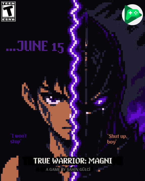 True Warrior: Magni is a 2D pixel-art dark fantasy game. I handled the programming, pixel art, writing, game design, and publishing. The game was completed in one month and released on June 15, 2026. Available on the Play Store.